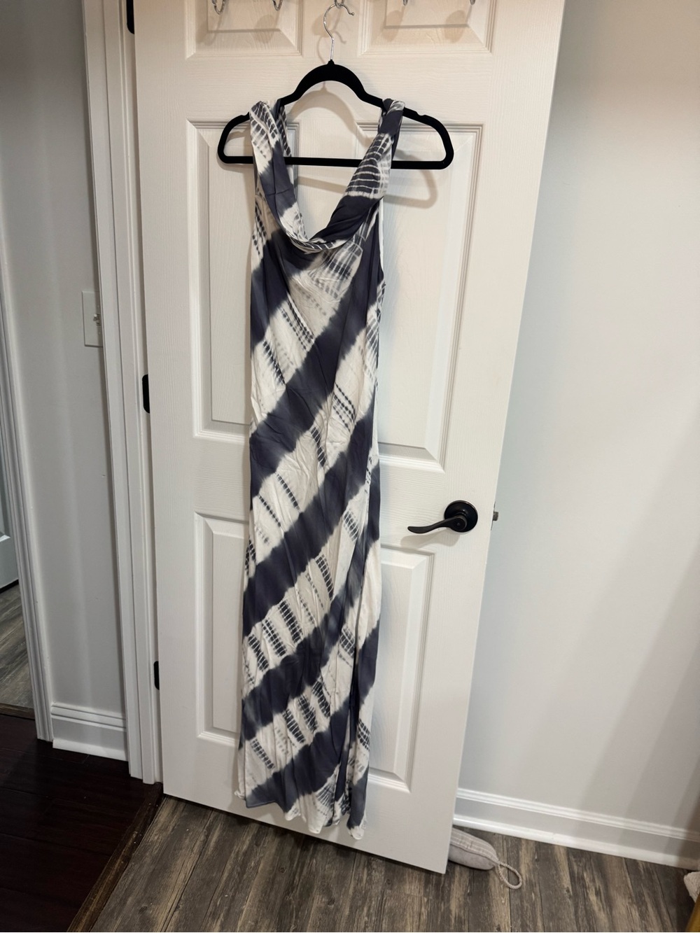 Flying Tomato Cowl Neck Maxi Dress - Navy and White Tie-Dye